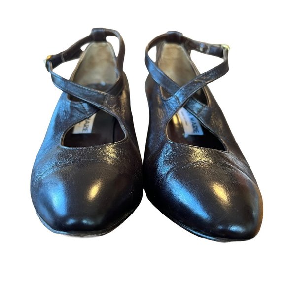 Vintage Jean Marie Chocolate Brown Leather Criss-Cross Strap Pumps Italy - Picture 8 of 15